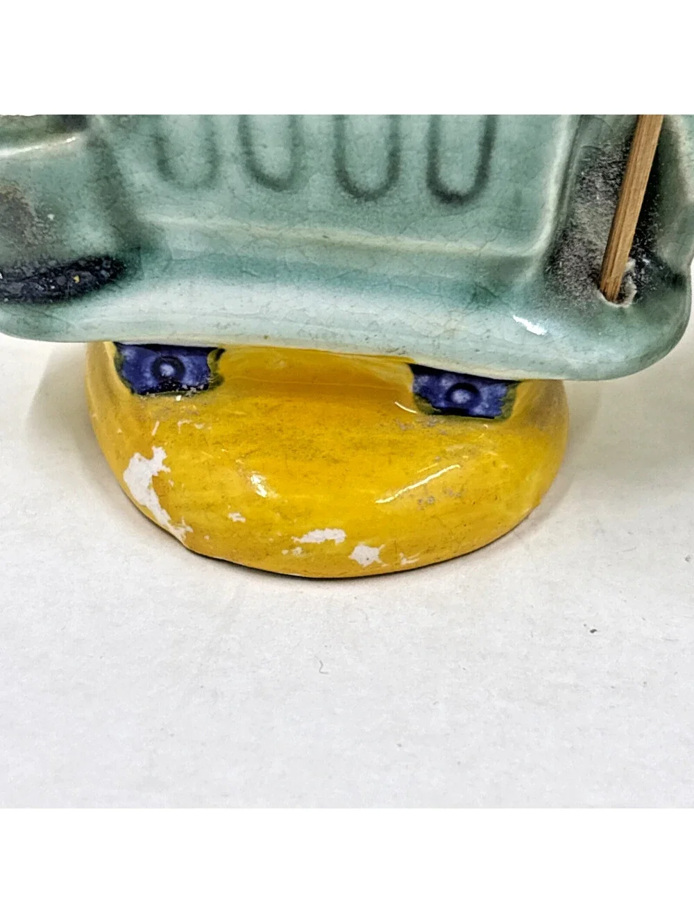 Vintage San Francisco Trolley, Cable Car Salt & Pepper Shakers, Yellow & Green
